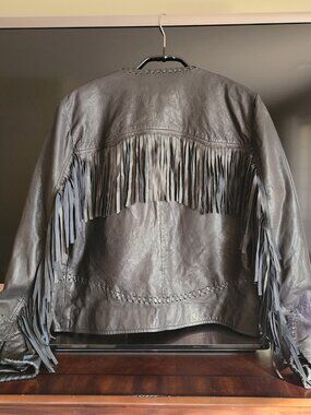 Zara Leather Fringe Jacket Size M